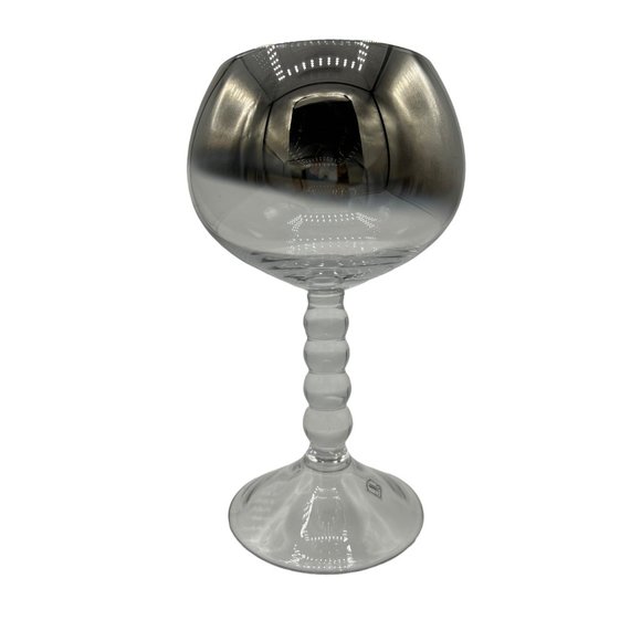 Vintage MCM Silver Fade 4 Ball Stem Rocks Glass Mid Century Modern 7 1/2" - Picture 1 of 10